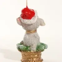 Свеча новогодняя "Овечка в корзинке" 5,5х5,5х10 см, серый
