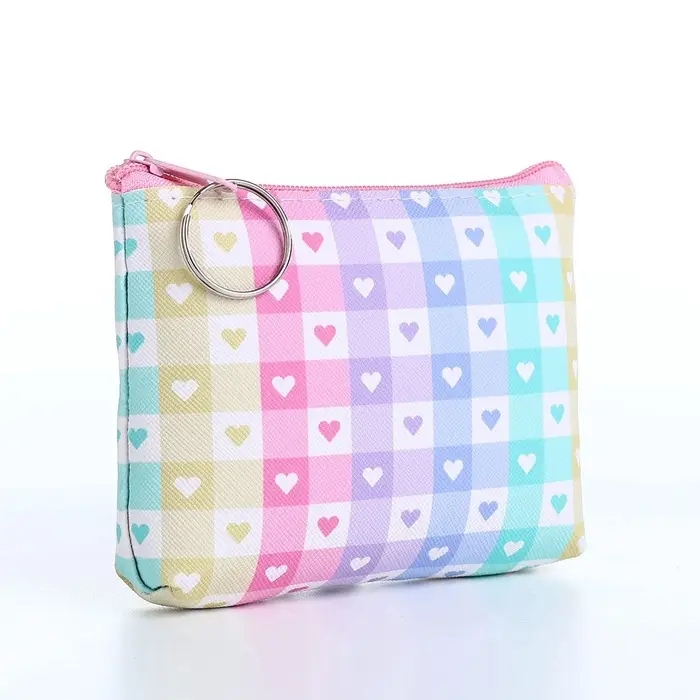 Кошелёк &laquo;Клетка&raquo;, монетница, на молнии, МИКС