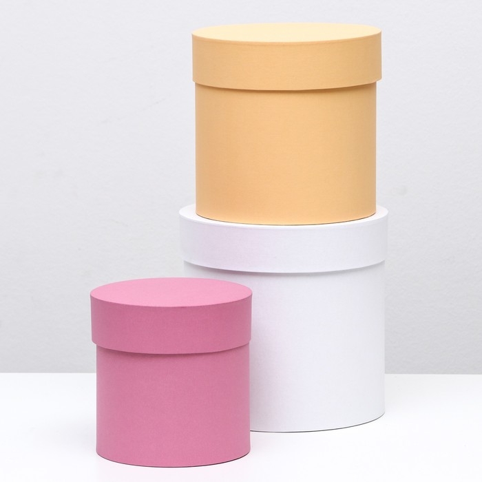 Набор шляпных коробок 3 в 1 «Разноцветные» , 18×16×13 см Набор шляпных коробок 3 в 1 «Разноцветные» , 18×16×13 см