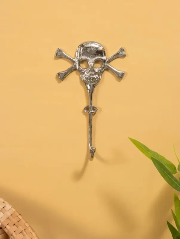 Крючок настенный Крючок настенный "Весёлый Роджер" 23х14х5 см, алюминий, цв. серебро