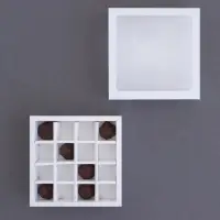 Коробка для 16 конфет, белая 17.7&times;17.7&times;3.8 см