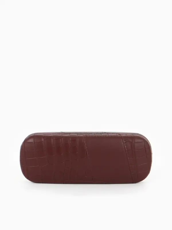 Футляр для очков Июнь2503, 16*5,8*3 см, хлопушка, коричневый Футляр для очков Июнь2503, 16*5,8*3 см, хлопушка, коричневый