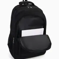 Рюкзак молодёжный, 2 отдела на молнии, 4 кармана, 37&times;17&times;54 см, чёрный