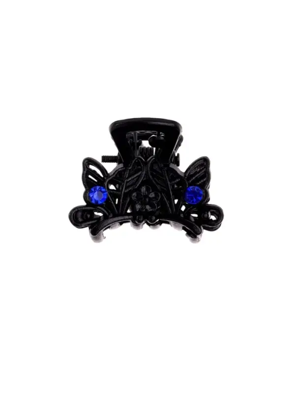 Крабик для волос &laquo;Чёрный с камешками&raquo;, 2.5 см, чёрный