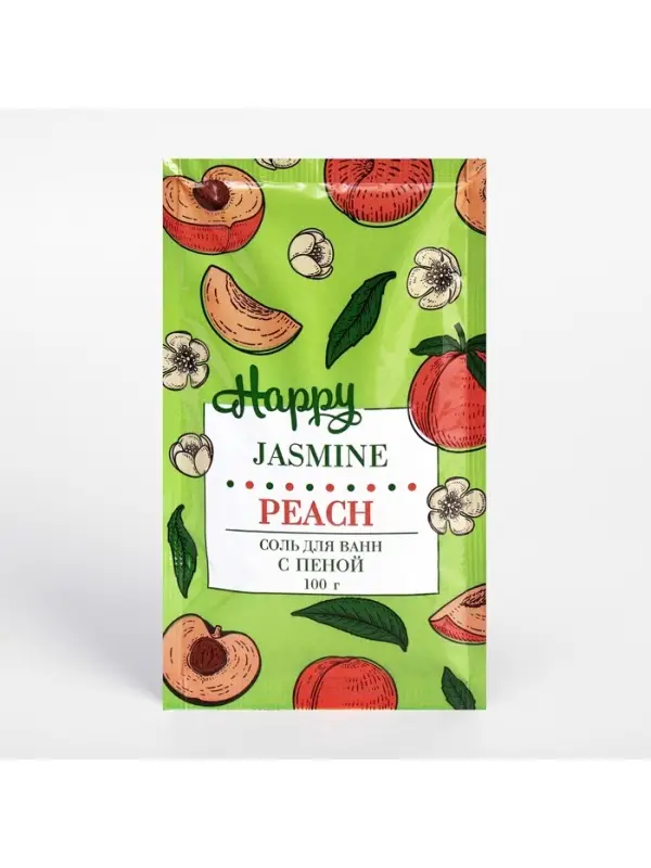 Соль для ванн с пеной Happy персик и жасмин, 100 г Соль для ванн с пеной Happy персик и жасмин, 100 г