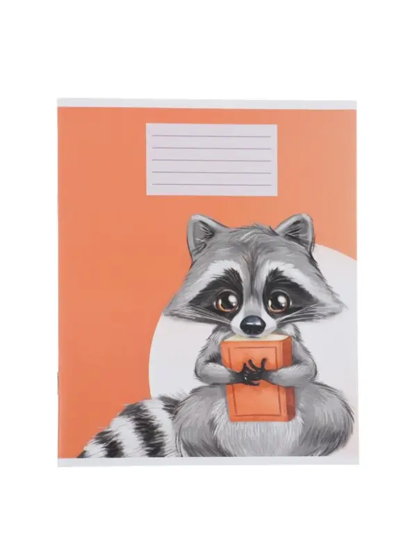 Комплект тетрадей из 10 штук, 18 листов в клетку Calligrata "Еноты", обложка мелованный картон, ВД-лак, блок офсет, 5 видов по 2 штуки