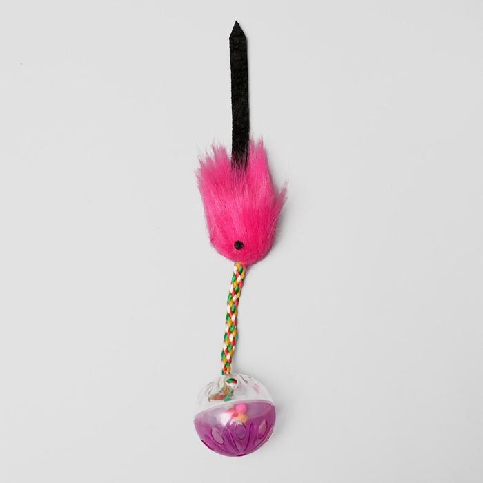 Шар-погремушка с хвостиком, микс цветов Шар-погремушка с хвостиком, микс цветов