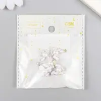 Декор для творчества металл, эмаль "Бабочка с жемчужиной" серебро МИКС 1,5х1,5 см