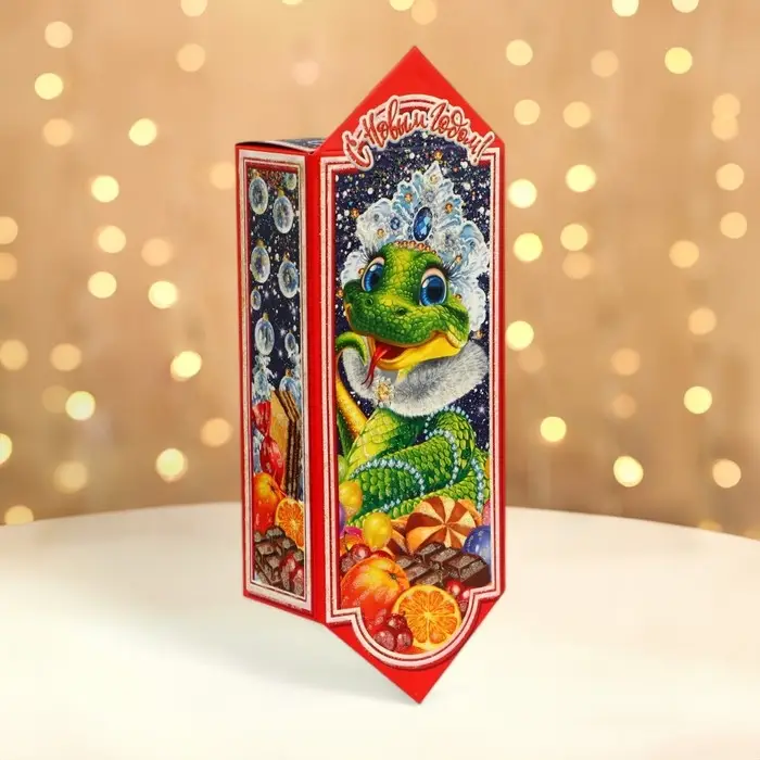 Подарочная коробка новогодняя Конфета малая Подарочная коробка новогодняя Конфета малая "Лакомка" 20 x 10 x 6 см.