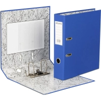 Папка-регистратор 75мм Attache А4, синяя, РР/бумага, мет. уголок