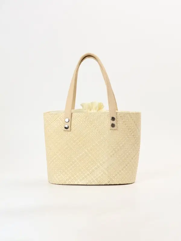 Сумка плетёная из пандана, 27&times;17&times;40 см, бежевая