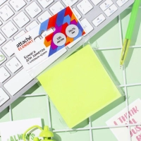 Стикеры с клеев.краем 76x76 мм 100 лист неоновый зеленый