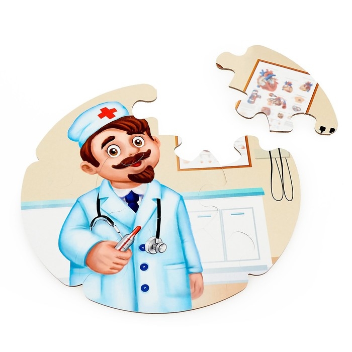 Пазлы-лото «Профессии», двухсторонние, 5 пазлов, 30 деталей Пазлы-лото «Профессии», двухсторонние, 5 пазлов, 30 деталей