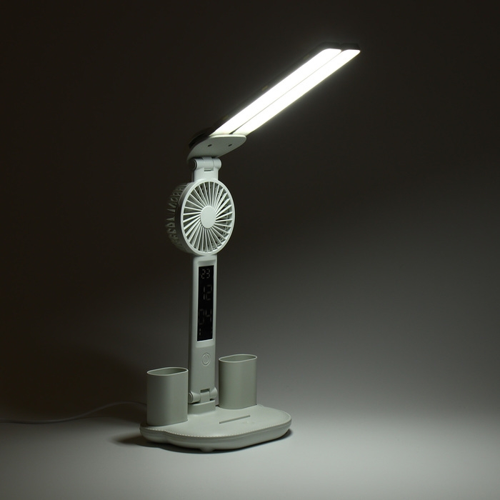 Часы - лампа электронные: календарь, термометр, органайзер, вентилятор, 7 Вт, 3 режима, USB Часы - лампа электронные: календарь, термометр, органайзер, вентилятор, 7 Вт, 3 режима, USB