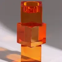 Подсвечник хрустальный &laquo;Хайли&raquo;, 7&times;7&times;14.8 см, янтарный