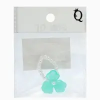 Кольцо "Цветок" трёхлистник жемчужный, цвет небесно-голубой безразмерное на резинке