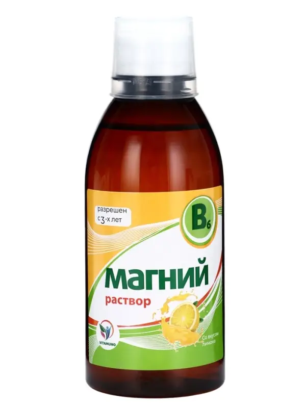 Магний + B6 Vitamuno раствор для взрослых и детей, 250 мл