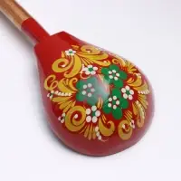 Ложка деревянная &laquo;Краснушка&raquo;, столовая, 20&times;6.3 см, хохлома, ручная роспись, МИКС