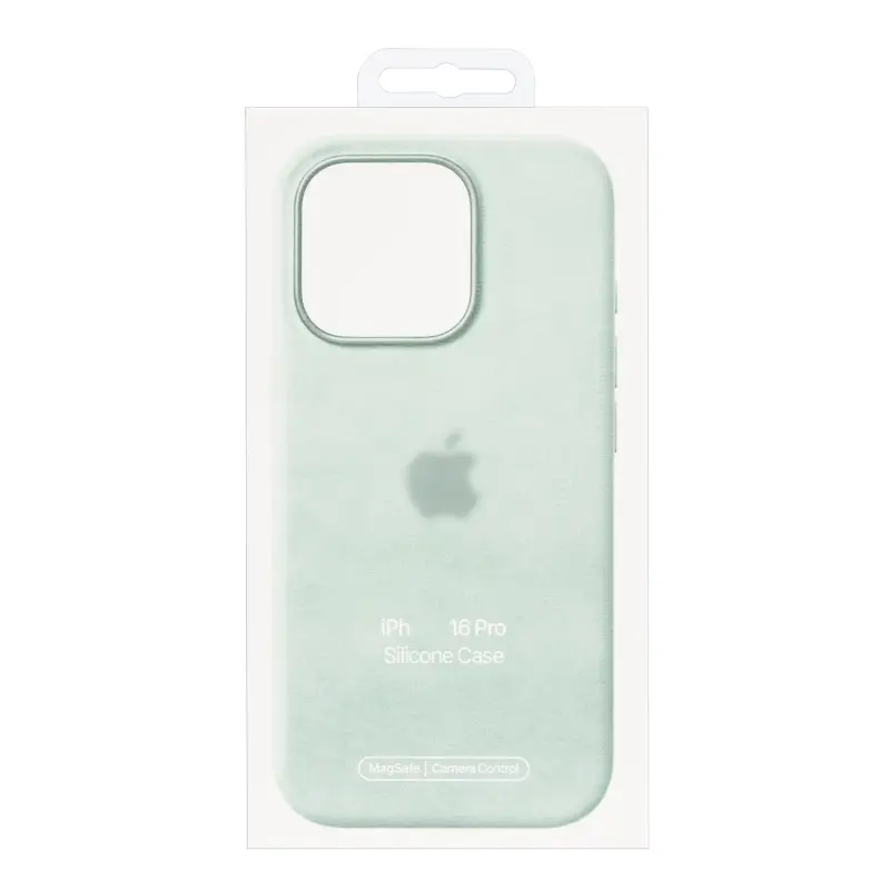 Чехол для iPhone 16 Pro Silicone Case 100% ORG Aquamarine (MagSafe + анимация NFC) c LOGO