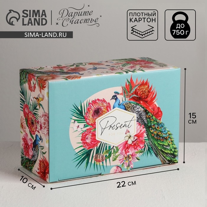 Коробка‒пенал, упаковка подарочная, «Present», 22 х 15 х 10 см Коробка‒пенал, упаковка подарочная, «Present», 22 х 15 х 10 см