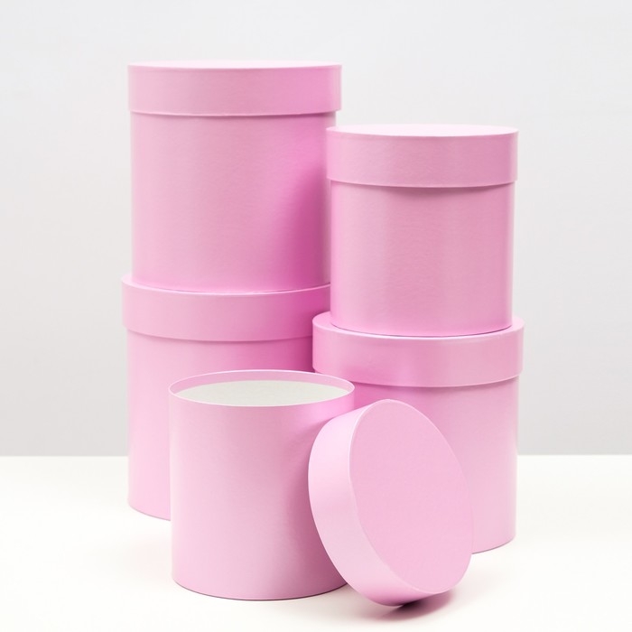 Набор шляпных коробок 5 в 1  Набор шляпных коробок 5 в 1 "Сирень", 20 × 20 × 20‒13,5 × 13,5 × 13,5 см