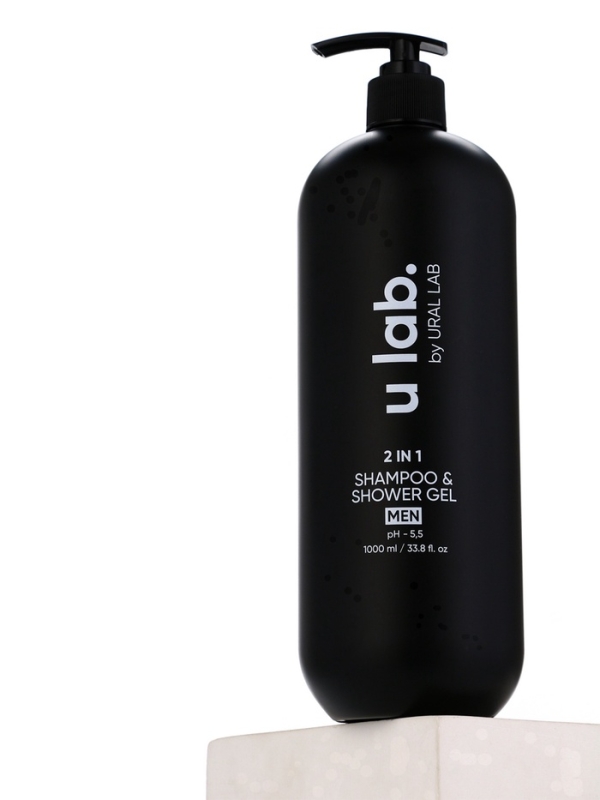 Гель для душа и шампунь мужской 2 в 1, 1000 мл, ULAB Гель для душа и шампунь мужской 2 в 1, 1000 мл, ULAB