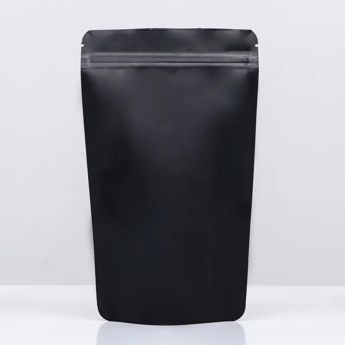 Пакет дой-пак, матовый, чёрный с окном, 12&times;20&times;4 см