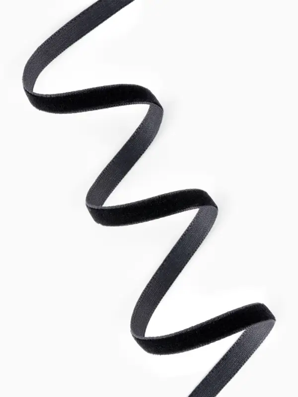 Лента бархатная, 6 мм, 18&plusmn;1 м, чёрная №03