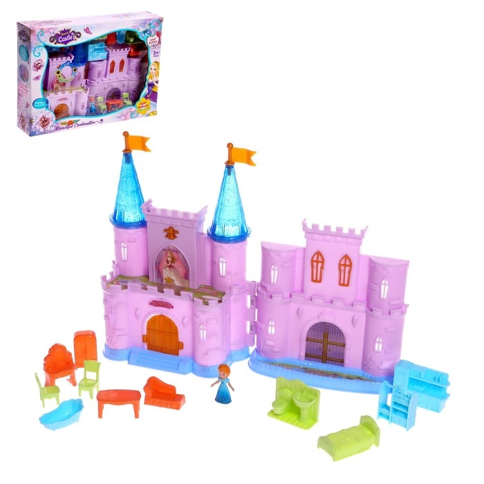 Замок для кукол, с фигурками, свет, звук, с аксессуарами Замок для кукол, с фигурками, свет, звук, с аксессуарами