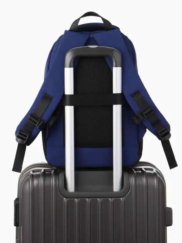 Рюкзак, 2 отделения, 3 кармана, водонепроницаемое дно, 27&times;13&times;38.5 см, синий