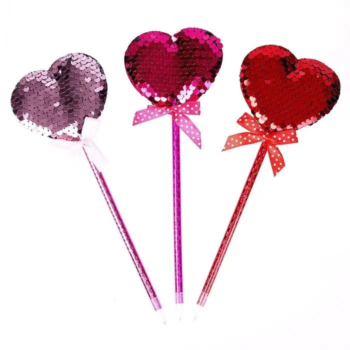 Ручка «Сердечки», с пайетками, синие чернила, МИКС Ручка «Сердечки», с пайетками, синие чернила, МИКС