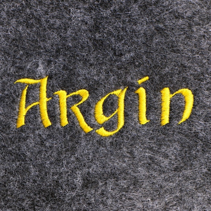 Шапка для бани с вышивкой  Шапка для бани с вышивкой "Argin" серая