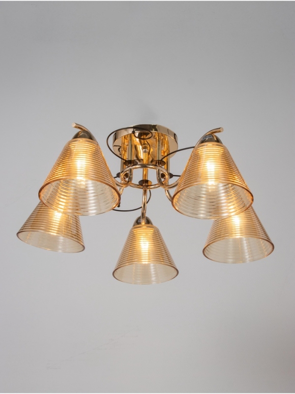 Люстра Люстра "Кольцо" 5х40Вт Е27 золото 58х58х24см