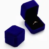 Футляр под кольцо, серьги &laquo;Геометрия&raquo;, бархатный, 5&times;5.5&times;4 см, синий