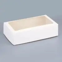 Упаковка для продуктов с окном, белая, 23&times;14&times;6 см, 1.9 л