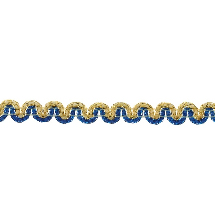 Тесьма Волна сине-золотая 0,8см, в упаковке 25 метров Тесьма Волна сине-золотая 0,8см, в упаковке 25 метров