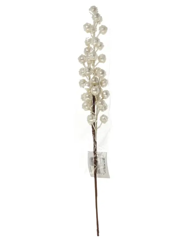 Ветка декоративная &laquo;Снежные грёзы&raquo; блеск, 40&times;10 см, белая