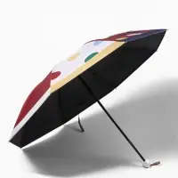 Зонт механический &laquo;Горох&raquo;, эпонж, 4 сложения, 8 спиц, R=49/56 см, d=98 см, МИКС