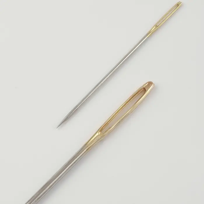 Иглы швейные для вышивания, d=1 / 2 мм, 5 / 7 см, с золотым ушком, 2 шт. Иглы швейные для вышивания, d=1 / 2 мм, 5 / 7 см, с золотым ушком, 2 шт.
