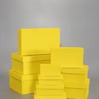 Набор подарочныйх коробок 10 в 1, прямоугольная, желтая, 30 х19 х 12 - 12 х 6,5 х 4 см