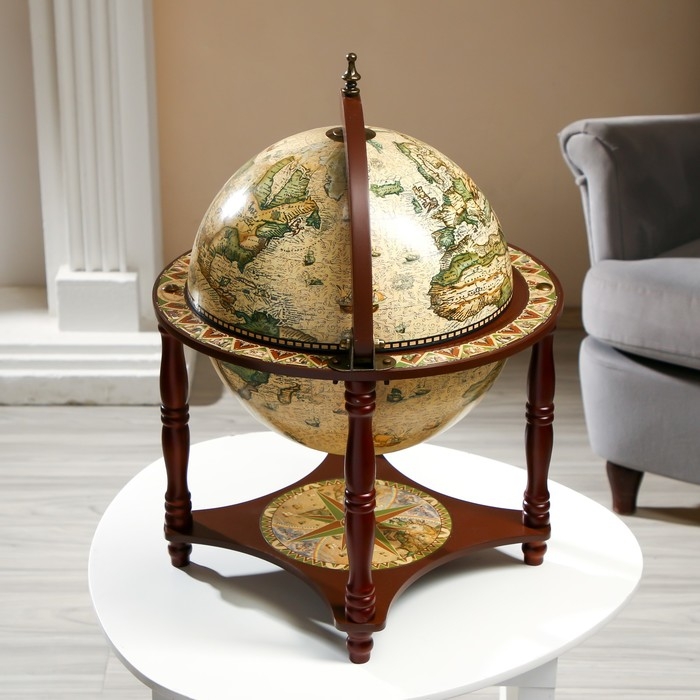 Глобус бар декоративный Глобус бар декоративный "Карта капитана" с подставкой внизу 41,6х41,6х56 см