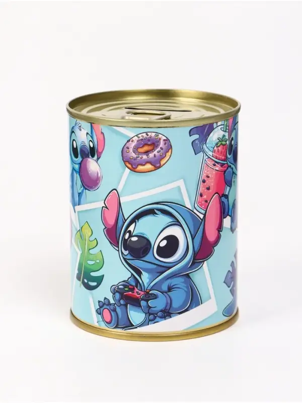 Копилка металлическая, 9.5 см×7.5 см×7.5 см, Стич