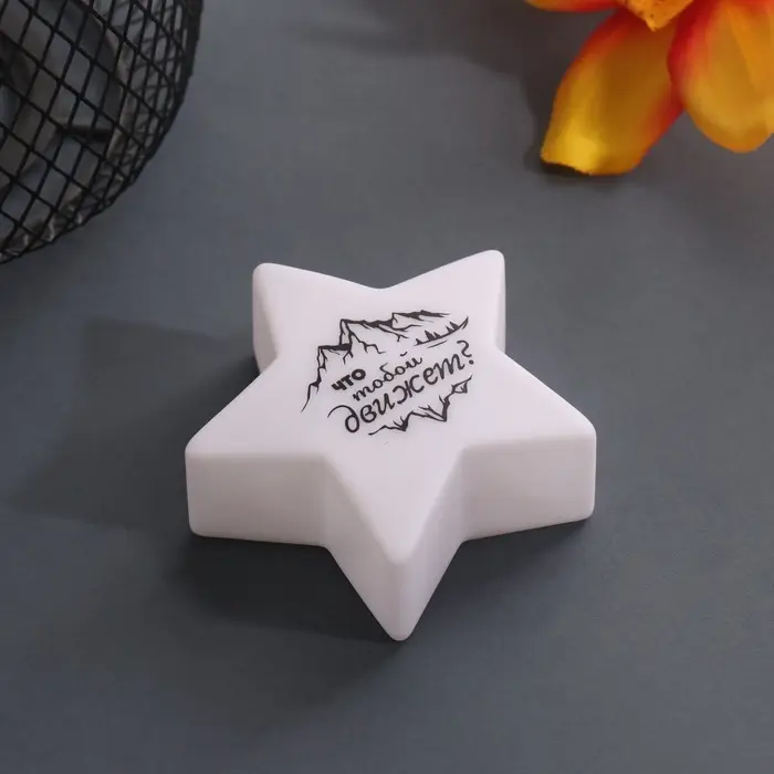 Фигурка световая RISALUX &laquo;Звезда. Гора&raquo;, LED-ночник, 3xLR1130, 7&times;7&times;2.5 см