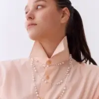 Бусы жемчужные, длинные, d=3.4, 5.6, 8.10, белые в золоте
