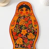 Доска разделочная "Матрешка", 27,5х31см, хохлома