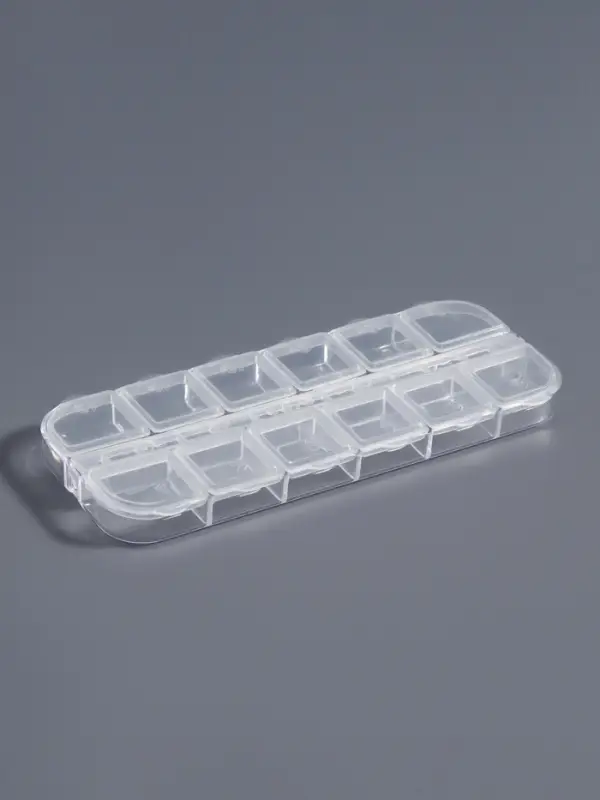 Органайзер для хранения мелочей, 12 ячеек, 13&times;5.3&times;1.3 см, прозрачный