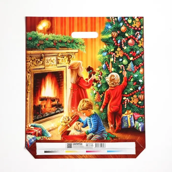 Пакет Пакет "Праздник", полиэтиленовый с вырубной ручкой, 47х40 см.