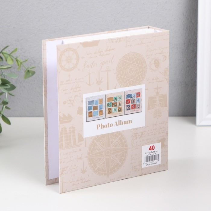 Фотоальбом на 40 фото 13х18 см Фотоальбом на 40 фото 13х18 см "Морская почта" в коробке МИКС 5х19х20,5 см