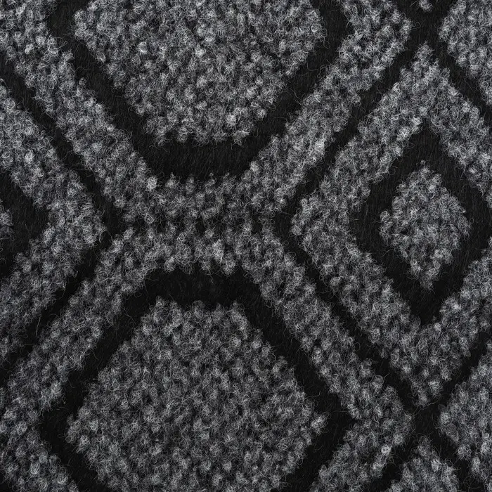 Коврик придверный полукруглый Доляна &laquo;Меандр&raquo;, 44&times;74 см, серебряный