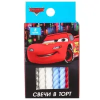 Свечи для торта витые «С Днем Рождения», 8 штук, Тачки